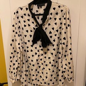 Eloquii Black Heart Print Blouse